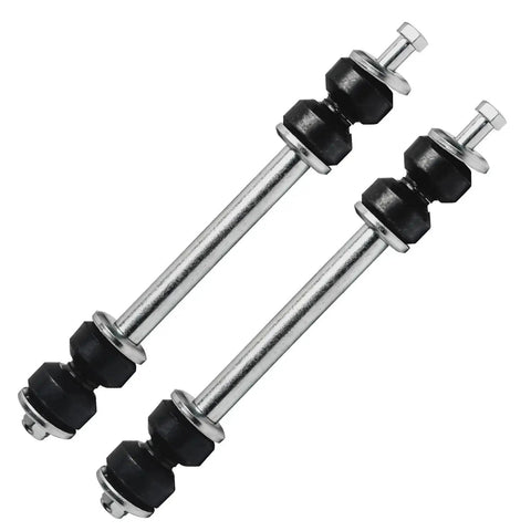 Detroit Axle front suspension link rods, pair with chrome shafts and black rubber bushings with mounting bolts