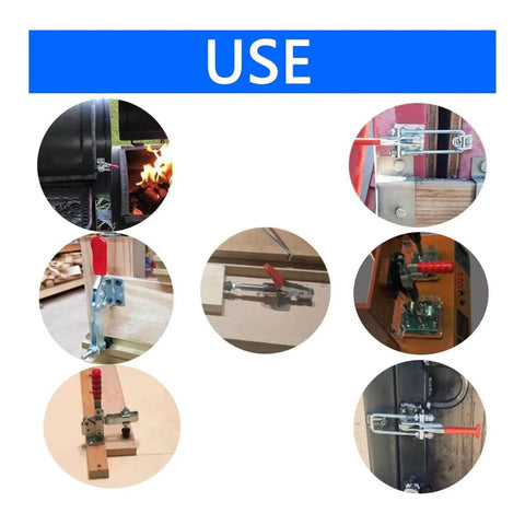 Various uses of Beefy Heavy Duty Toggle Clamp With 66.8Mm Stroke And 180 Degree Push Pull Action, Delivers 701Lb Holding Power.