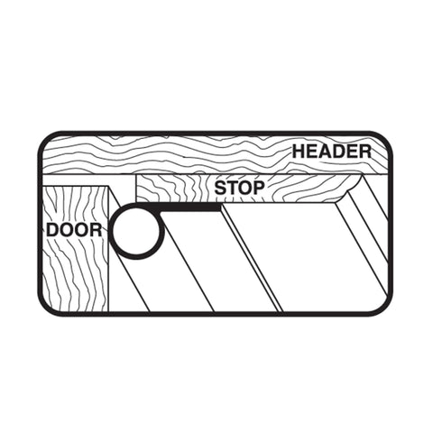 M-D Building Products white vinyl gasket weatherseal for doors and windows, 17 ft; diagram shows door and stop