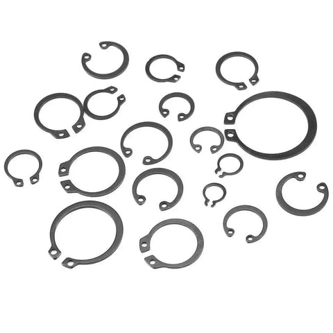Heavy Duty Snap Ring Kit Circlips C Clips Set For Shafts And Bores, Internal And External Lock Rings, Industrial Fasteners, 225 Pieces, 18 Sizes