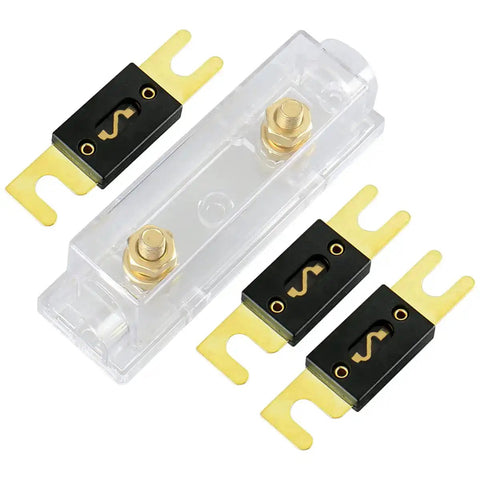 Beefy 70 Amp ANL Fuse Holder Kit With Three Fuses For Car Audio And 12V To 24V Systems Heavy Duty Heat Resistant And Ready To Handle Power Surges