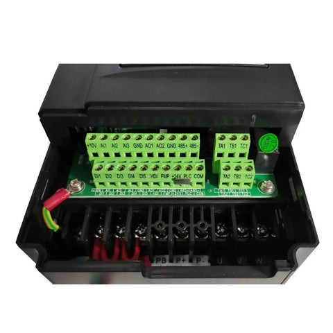 Internal view of 2HP 110V Input VFD to 220V Output Motor Drive For Single Phase To Three Phase Motors showcasing circuit components