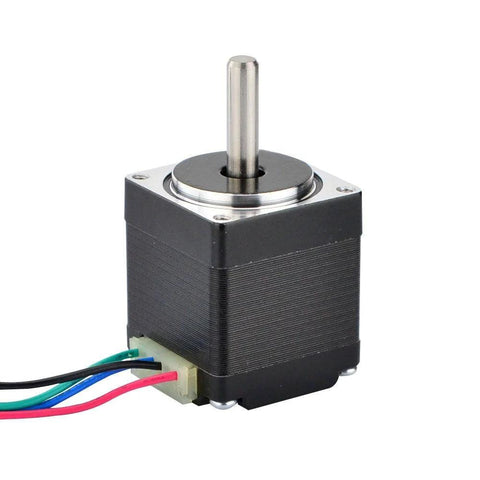 NEMA 11 bipolar mini stepper motor with smooth shaft, no keyed shaft, 0.67A, 8.5 oz-in (6 Ncm), 5-wire harness