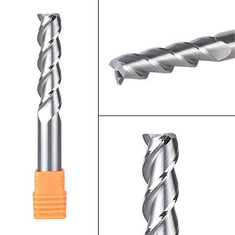 3 Flute Carbide End Mill For Aluminum Upcut CNC Cutter With One Half Inch Shank And One Half Inch Cutting Diameter Extra Long
