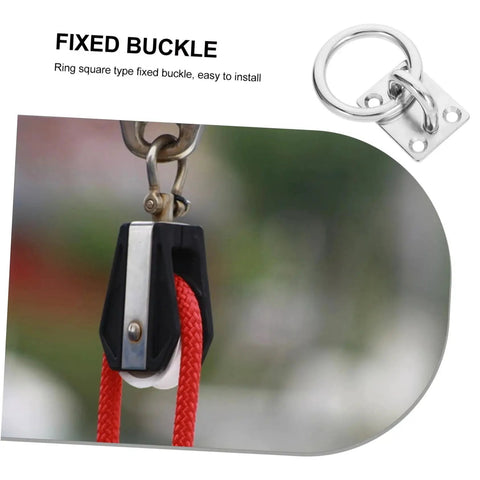 Heavy Duty Stainless Steel Pad Eye Plate Hook Ring Ceiling Mount Anchor for hammocks, boats, trailers shown in use