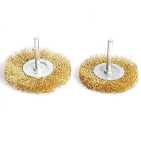 Brass Wire Wheel Brush Kit For Drill 5 Pc With One Quarter Inch Shank 0.13mm True Brass Wire Crimped Cup Brushes Soft Enough For Cleaning Or Deburring Without Scratches On Metal And Wood