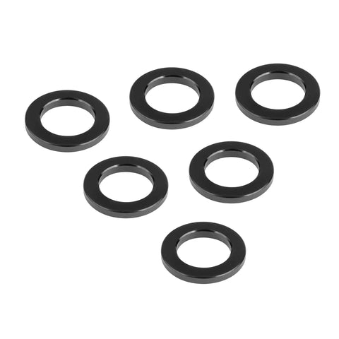 Titanium Flat Washers Set For Screws And Bolts, 6AL4V Aerospace Grade M4 M5 M6 M8 M10 M12 M14, Pack Of 6, Heavy Duty Sealing Ring Style, Black