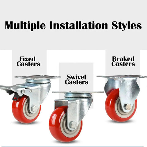 5 Inch Replacement Caster Wheels Set Medium Duty 4 Pack Includes 4 Axles And 8 Washers With Bearings Pre Lubricated Fixed Swivel Braked