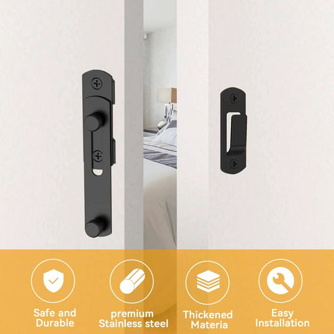 4 Pack 180 Degree Flip Sliding Barn Door Latches Stainless Steel Gate Locks for barn doors pet doors bathrooms matte black