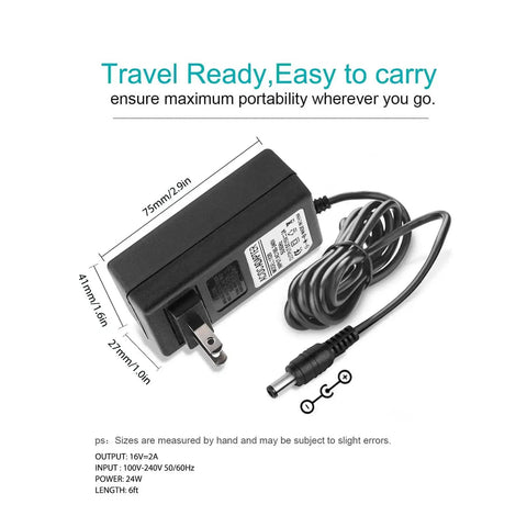 15V 2A AC DC Power Supply Adapter Charger Cable Cord For Theragun Mini Gen 1 And Theragun Prime Massager Gun Direct Replacement