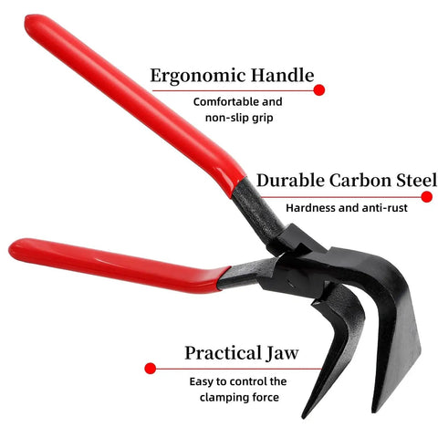 Three Piece Hand Seamer Sheet Metal Tool Set With Straight Jaw And 45 Degree And 90 Degree Jaws For Bending, Folding, And Flattening Metal