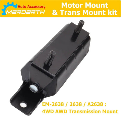 Set Of 3 Front Engine Mount And Transmission Mount Direct Replacement For 2007 To 2013 Silverado Sierra 1500 5 3L 6 0L 6 2L 4WD Auto Trans Engine Mounts Built To Last, single black transmission mount with bolts on yellow background