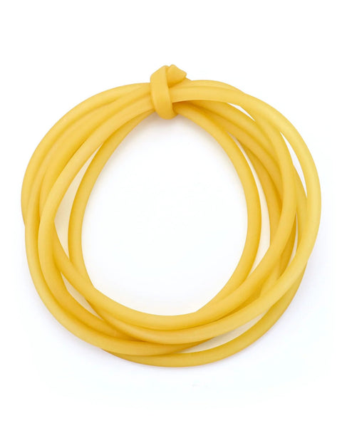 QWORK latex rubber tubing, yellow, 10 ft coil, 3/8 in OD, 1/4 in ID, natural latex