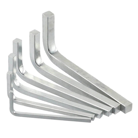 Six Piece Square Head Wrench Set L Shape Wrenches in Chrome Vanadium Steel for tightening and removing square screws includes sizes 3mm 4mm 5mm 6mm 7mm and 8mm durable pro grade kit built tough for quick fixes