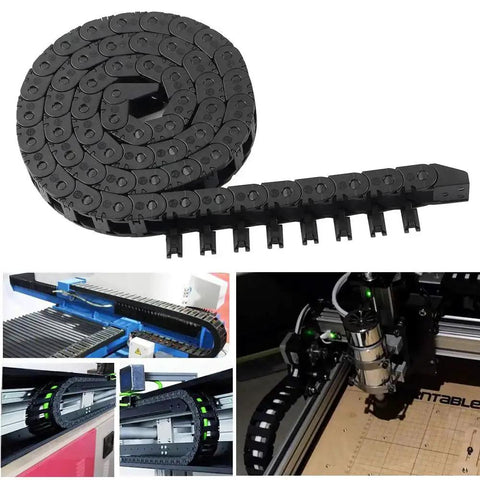 10x11mm Drag Chain Semi Enclosed Adjustable Cable Carrier Black 1M Flexible Nested Drag Chain Cable Track For 3D Printers CNC Routers And Milling Rigs