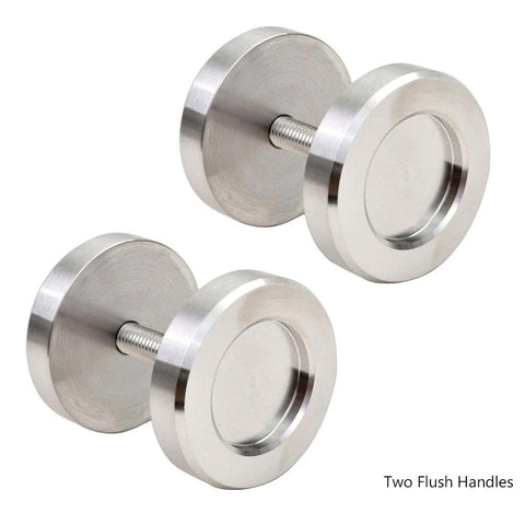 Stainless Steel Sliding Barn Door Hardware Kit 10 Foot Track For Double Doors Includes Two 1525mm Rails heavy duty handles