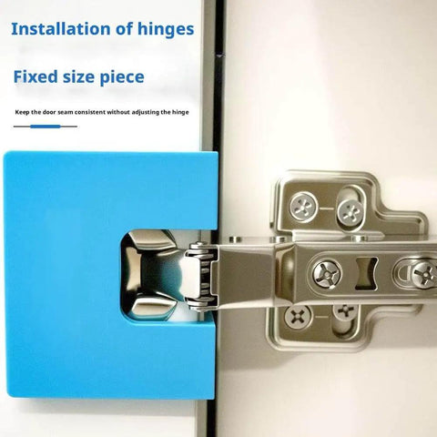 Magnetic Door Hinge Jig For Quick Drill Free Installation And Precise Hinge Alignment showing hinge in metal mount