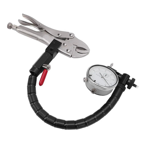 Badafaci Disc Brake Rotor Flatness Dial Indicator kit with 360° flexible arm and locking clamp, front view