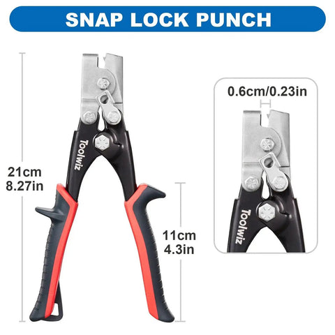 Snap Lock Punch Tool For Sheet Metal And Ductwork Drop Forged Steel Jaw Gutter End Cap Crimper Eight Point Five Inch Crimping Tool