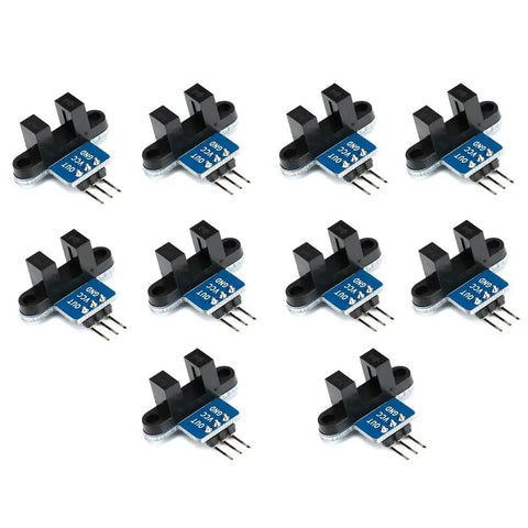 10 Pack Infrared Sensor Module with Slotted Optical Optocoupler for Motor Speed Measurement and Arduino DIY Projects, TTL Output