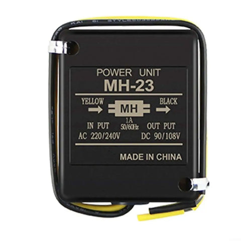 Front view of Rugged Electromagnetic Brake Rectifier With Minimal Vibration For Ultra Smooth Operation Built Tough With ABS Shell Epoxy Potting And CNC Aluminum Heat Dissipation Plate Model MH20TC showing power unit MH-23 label.