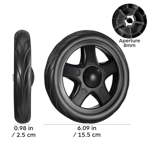 Two Pcs 6.10 Inch Laundry Cart Wheels Rolling Caster Replacement For Foldable Shopping Trolley And Grocery Cart Heavy Duty