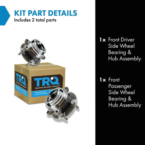 Front Left And Right Wheel Bearing And Hub Assembly Set Bolt On Ready Durable OEM Style Fit For Infiniti JX35 2013 Infiniti QX50