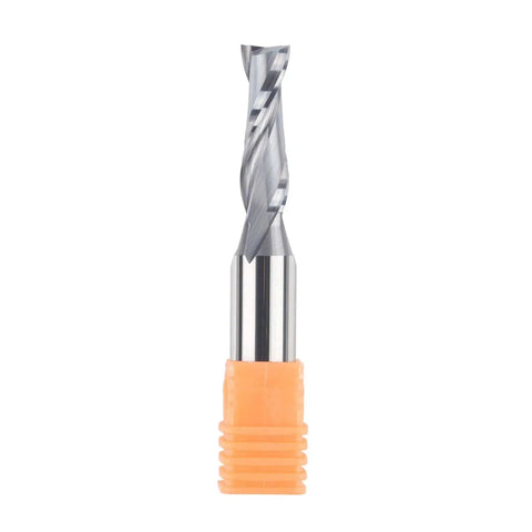 Upcut Spiral Router Bits For Woodworking, Three Eighths Inch Cutting Diameter, One Half Inch Shank, HRC55 Solid Carbide CNC End Mill
