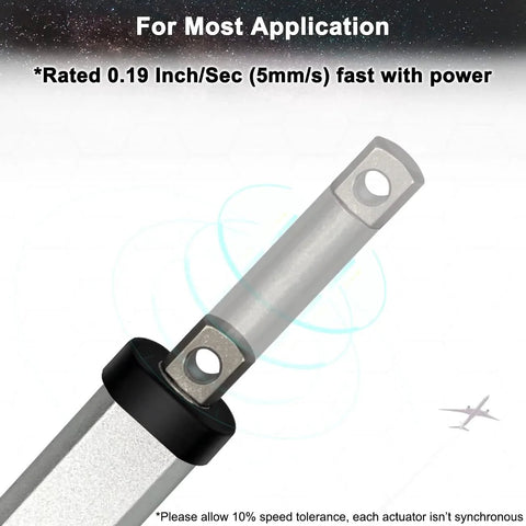 12V Mini Electric Linear Actuator With 4 Inch Stroke 188N 42Lb Force IP65 Waterproof close-up with visible mounting bracket