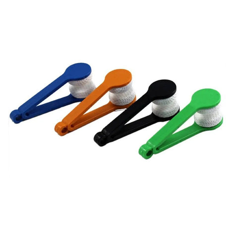 Colorful 5 Pack Mini Microfiber Glasses Cleaners With Soft Brush Clips For Eyeglasses on white background