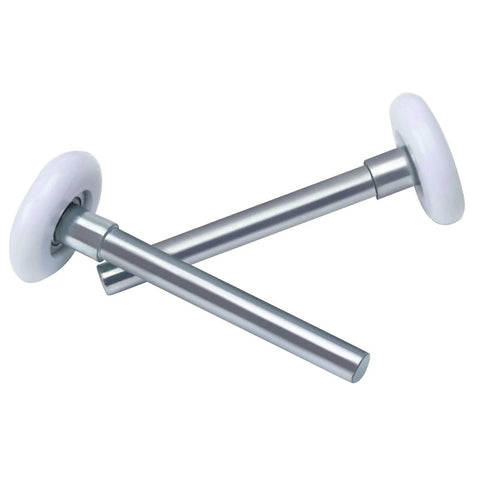Close-up of 15 Pack 2 Inch Nylon Garage Door Rollers With Sealed 6200ZZ Bearings, showing nylon wheels and metal stems.