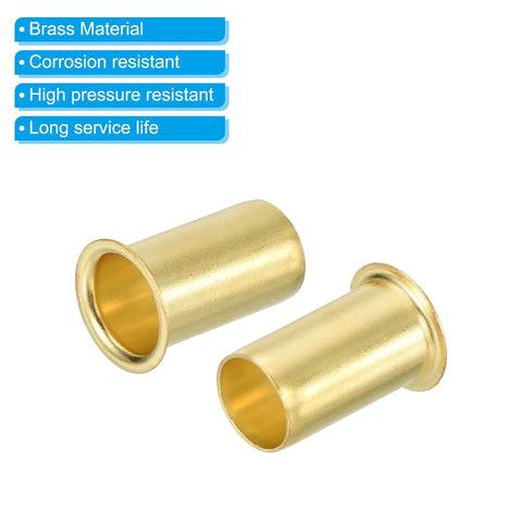 PATIKIL brass compression inserts for 3/8 in tube OD, 2-pack, gold tone fittings