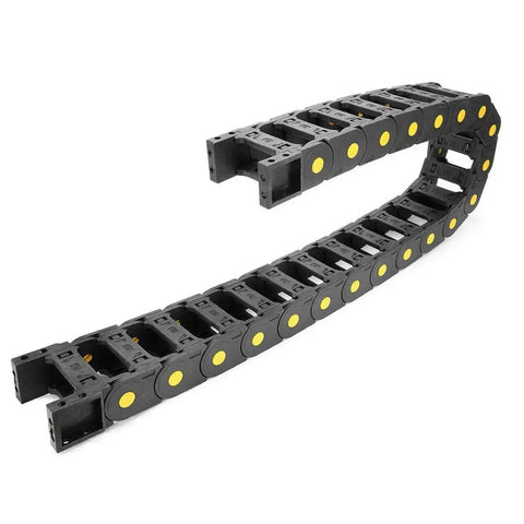 Heavy Duty Linkable Nestable Plastic Cable Drag Chain 25x57mm Internal Size 0.98x2.24 Inches R55 Bend Radius 1 Meter Length for machinery cables