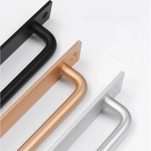 Aluminium Alloy Heavy Duty Barn Door Handles Flush Mount Long Base Pulls Set Of 4 for Gate Shed Garage Door