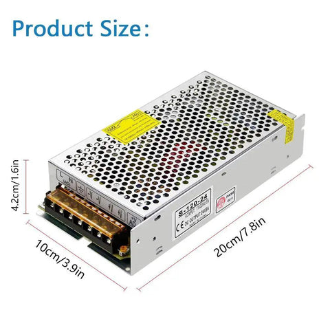 Beefy 24V 5A 120W Switching Power Supply Adapter Workhorse For LED Lighting And Projects Adjustable two channel aluminum case
