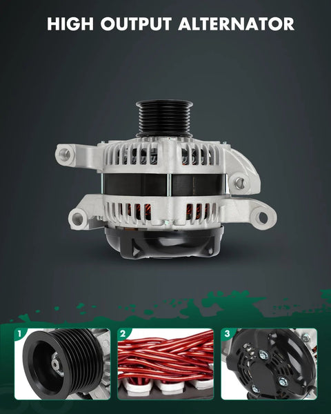 High Output 150 Amp Alternator Replacement For Toyota Sequoia And Tundra V8 4.6L 5.7L Engines Fits Sequoia 2010 2011 2012 2008 2009 2022 Tundra 2010 2011 2019 2007 2021 CW 27060 0S020 New