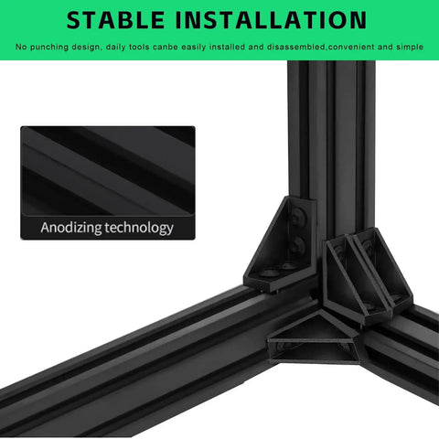 2040 V Slot Aluminum Extrusion Profile 1220mm Two Pack Set European Standard Anodized Linear Rail Kit corner brackets