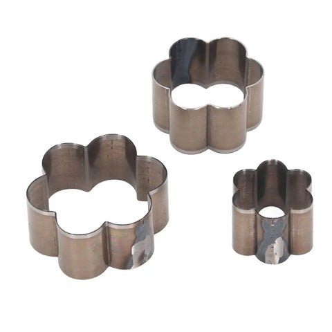 Flower Shaped Leather Hole Punch Die Set, 3-Piece Alloy Steel Punch Tools For Leatherwork, Fabric Crafts And DIY Projects displayed on a white background