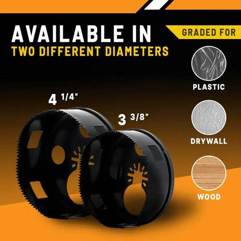 Round Hole Saw for Recessed Lights With Oscillating Multi Tool, 4 1/4 Inch Cut, Rack-A-Tiers Hardened Steel for drywall