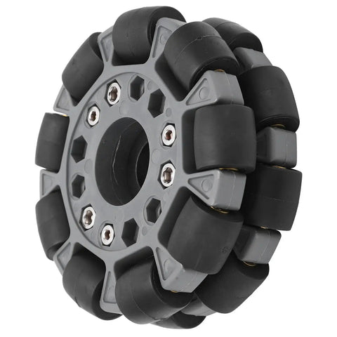 100mm Double Omnidirectional Wheel Set For Platform Robotic Kits With Plastic Wheels, Copper Ball Bearings, Rubber Rollers