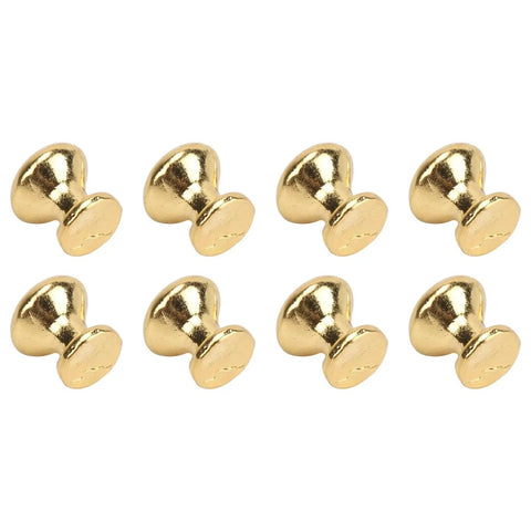 Miniature Round Head Pull Handles Set for Dollhouse Cabinets and Drawers, One to Twelve Scale Metal Knob Hardware in Gold Tone, 8pcs