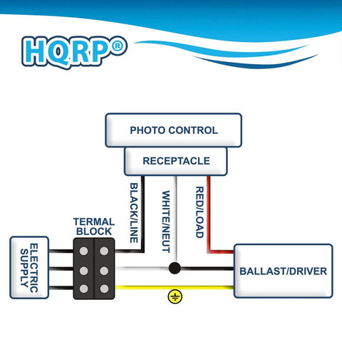 Wiring diagram for Thermal Type Photocell Light Sensor With Stem And Swivel Mount Dusk To Dawn Hardwired Photoelectric Control