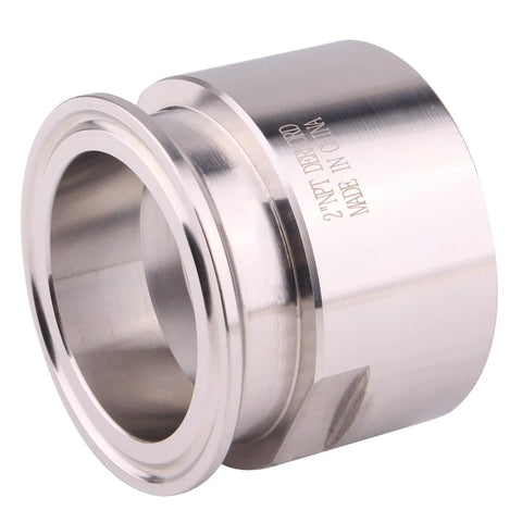DERNORD 2'' tri-clamp to 2'' FNPT sanitary pipe fitting ferrule, stainless steel