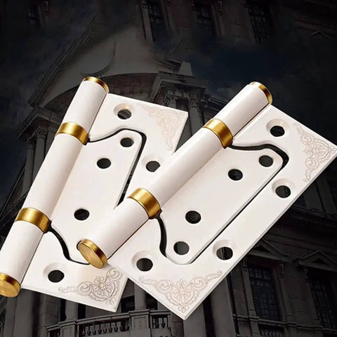 Stainless Steel Hinges Set 10 Pack White Bearing Hinges For Interior Doors and Cabinets, durable design with gold accents