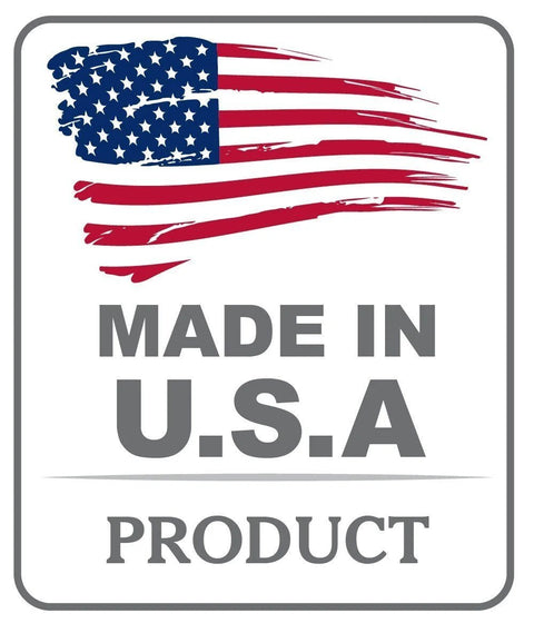 Made in USA product badge with an American flag design