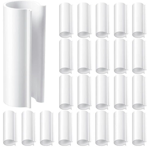 Jetec white PVC pipe clips, 2.4 in long for 1/2 in PVC pipe; 32-pack for pool covers and garden use.