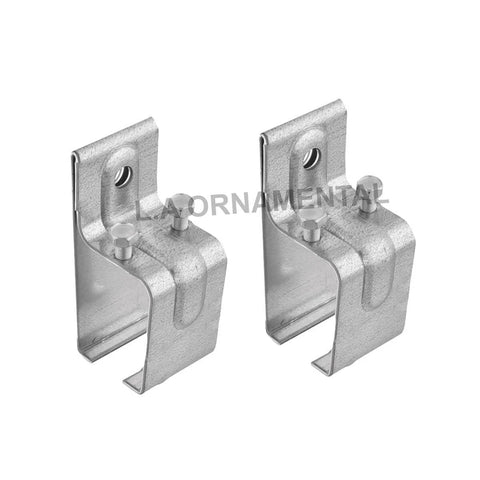 Single Box Rail Splice Bracket For Galvanized Steel Track Sliding Barn Doors, Embossed Steel, Set of Two