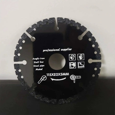3 Pack 4.5 Inch Diamond Cutting Wheel For Angle Grinder Dry And Wet Use, close-up of indestructible blade for versatile cuts