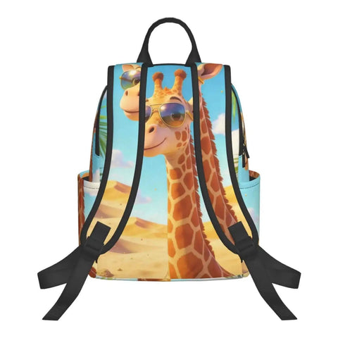 Cool Giraffe Desert Print Sunglasses Dual-Shoulder Backpack, Lightweight Laptop Daypack With Big Capacity For Work Travel Hiking School