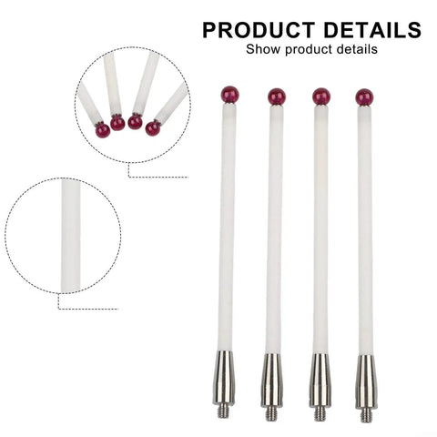 CMM Touch Probe Stylus Set With Lightweight Ceramic Stem And 6mm Ball For Pro Grade Precision, 4 Pack With Threaded Shank For Stable Measurements And Easy Surface Checks Model A-5000-3712 ArtHoval